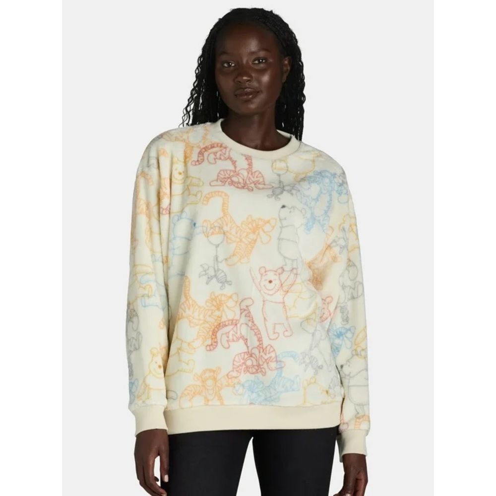 Women’s Disney Winnie The Pooh Plush Sweatshirt NEW